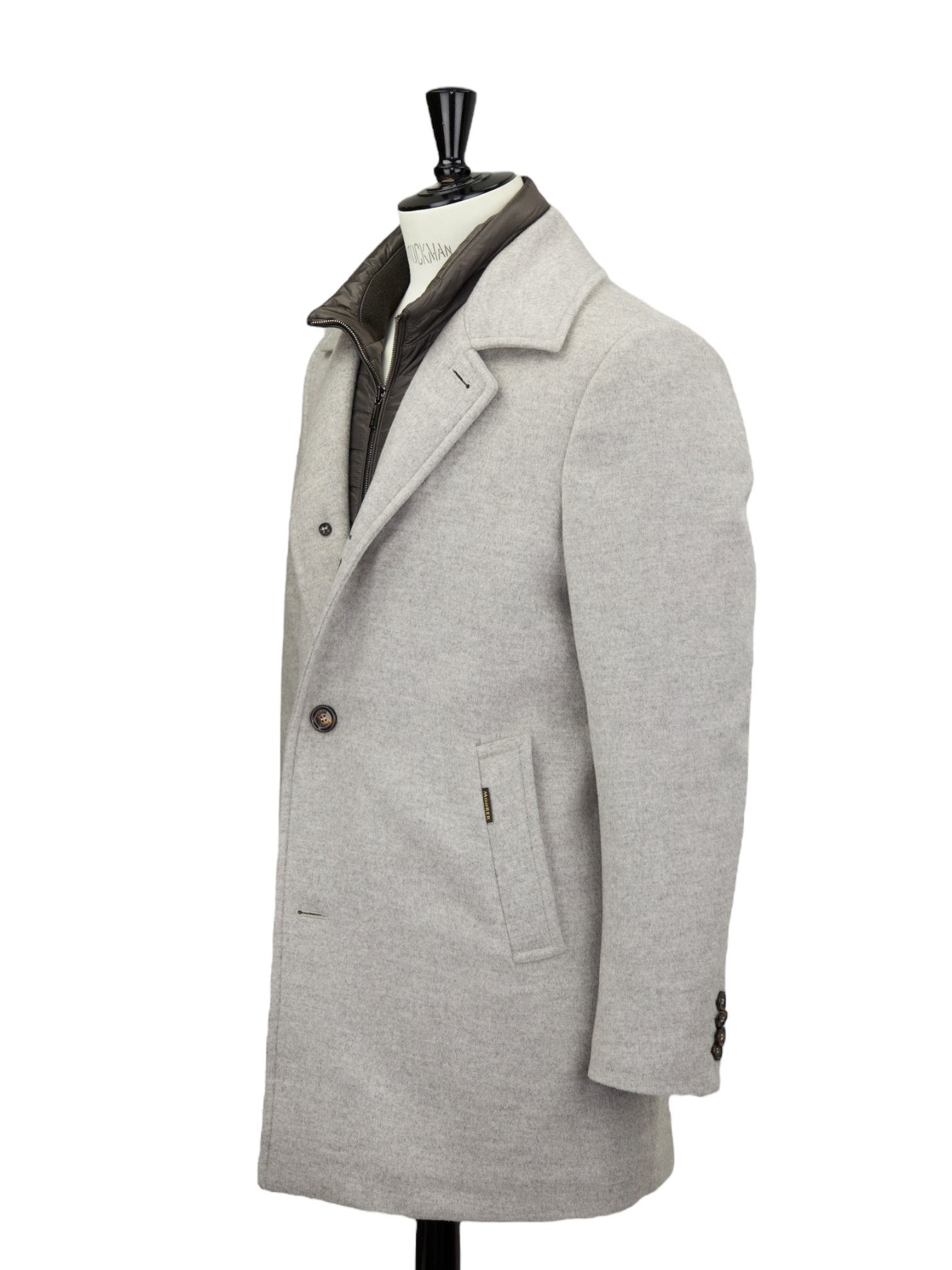 MooRER Stone Grey Wool & Cashmere Winter "Monferrato" Coat