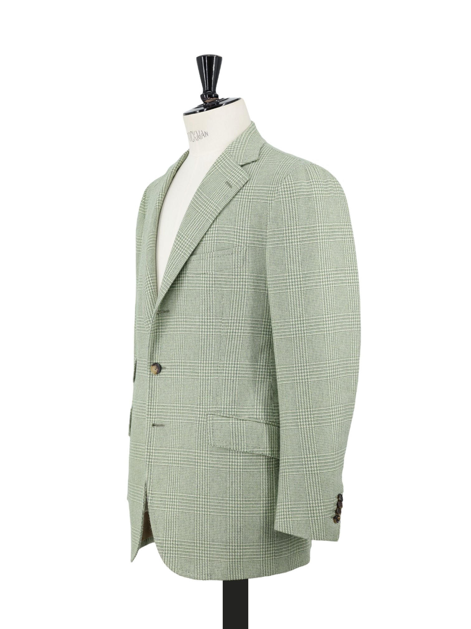 Cesare Attolini Pistache Green Lambswool Prince of Wales Jacket