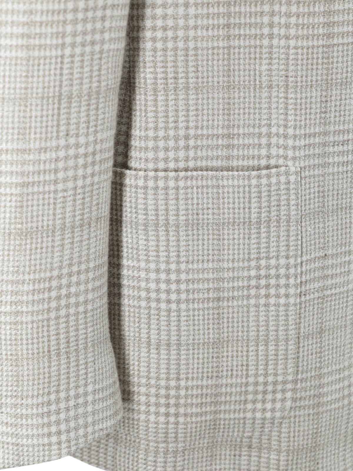 Corneliani Greige Wool & Linen Prince of Wales Jacket