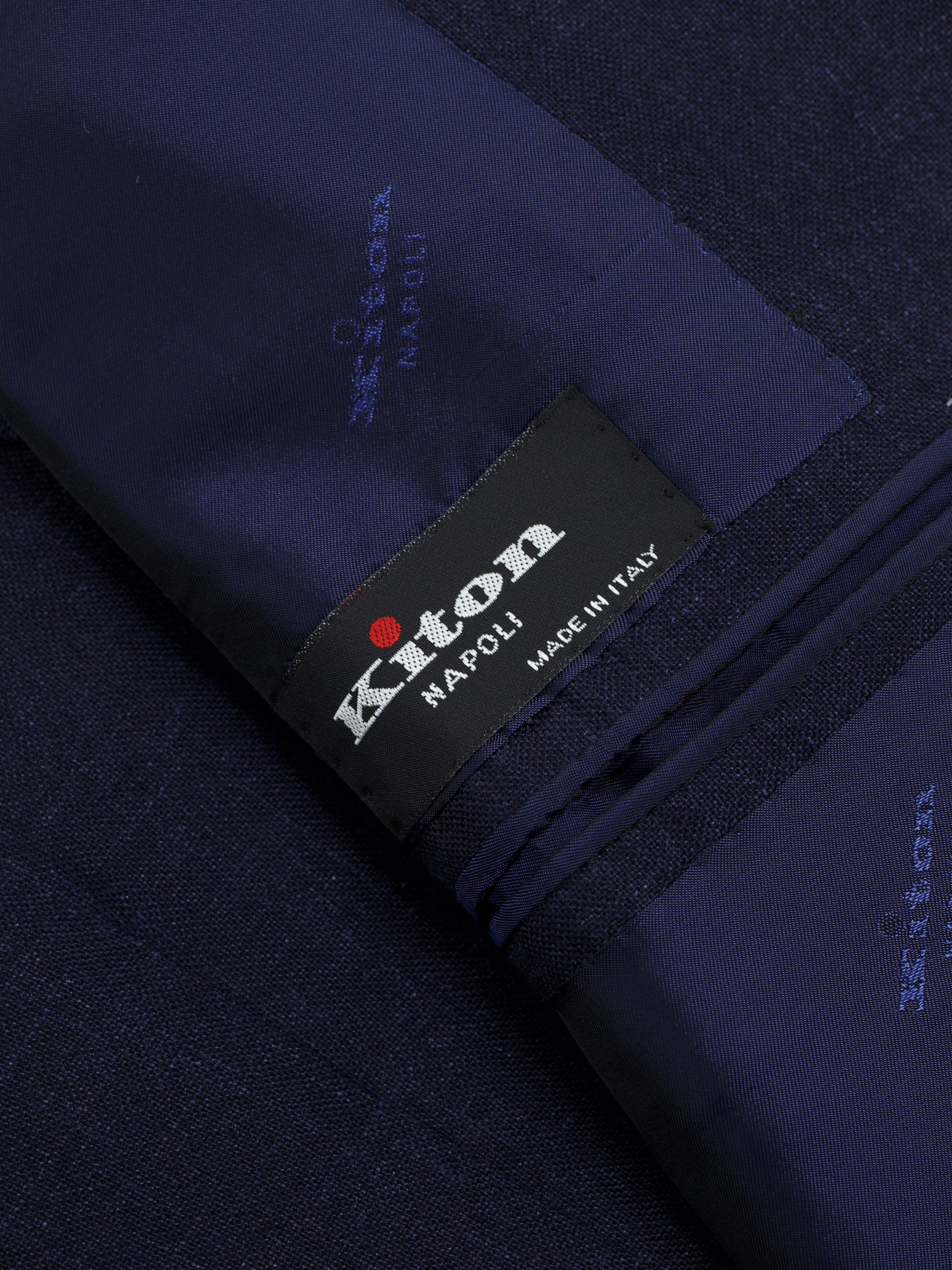 Kiton Dark Blue Cashmere, Linen & Silk Melange Suit