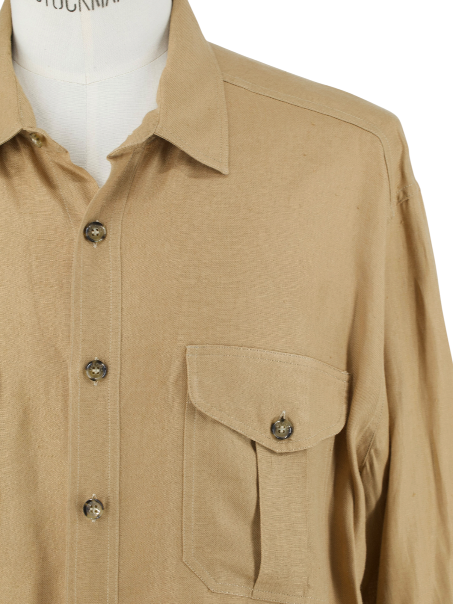 Loro Piana Brown Pure Linen Saharian Shirt