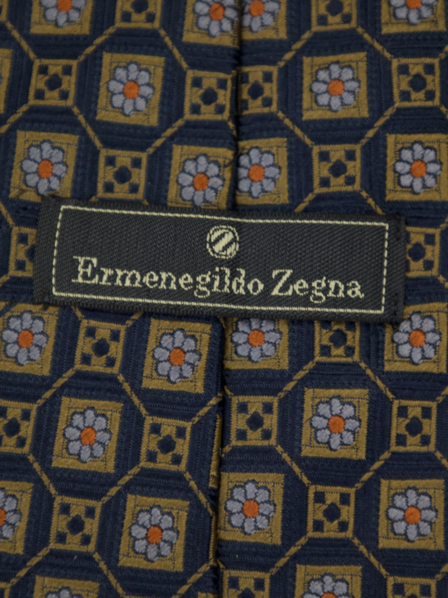 Ermenegildo Zegna Vintage Art-Deco Geometric Silk Tie