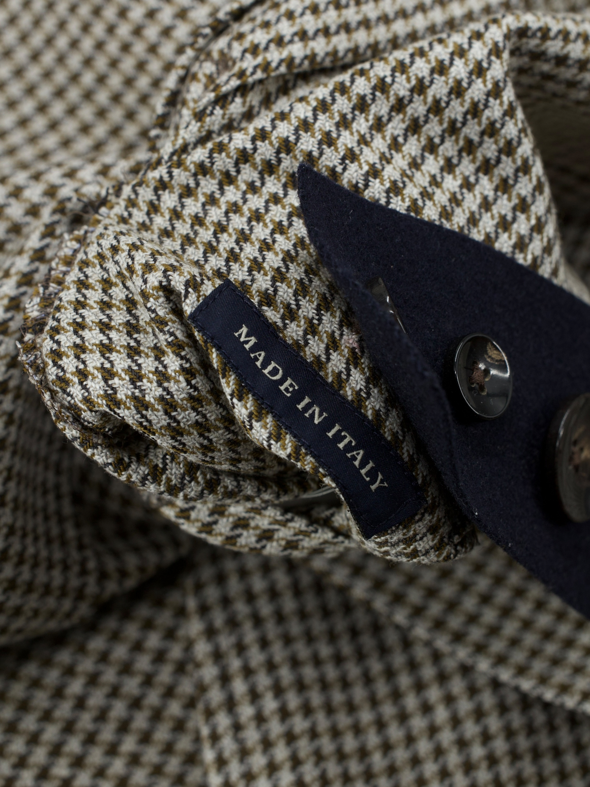 Lardini Light Brown Double-Breasted Wool & Silk Pied de Poule Jacket