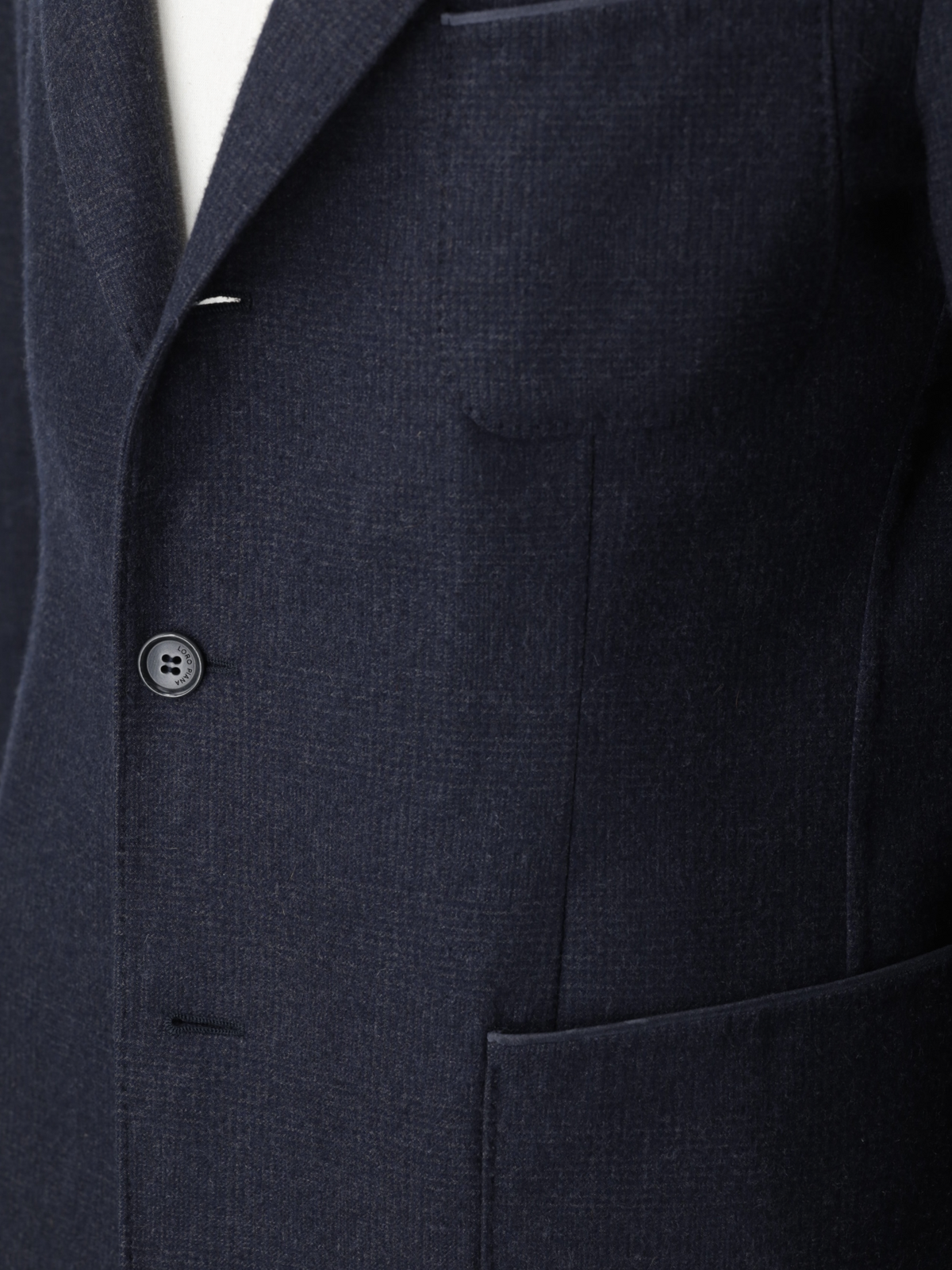 Loro Piana Navy Double-Faced Cashmere Glenplaid Jacket