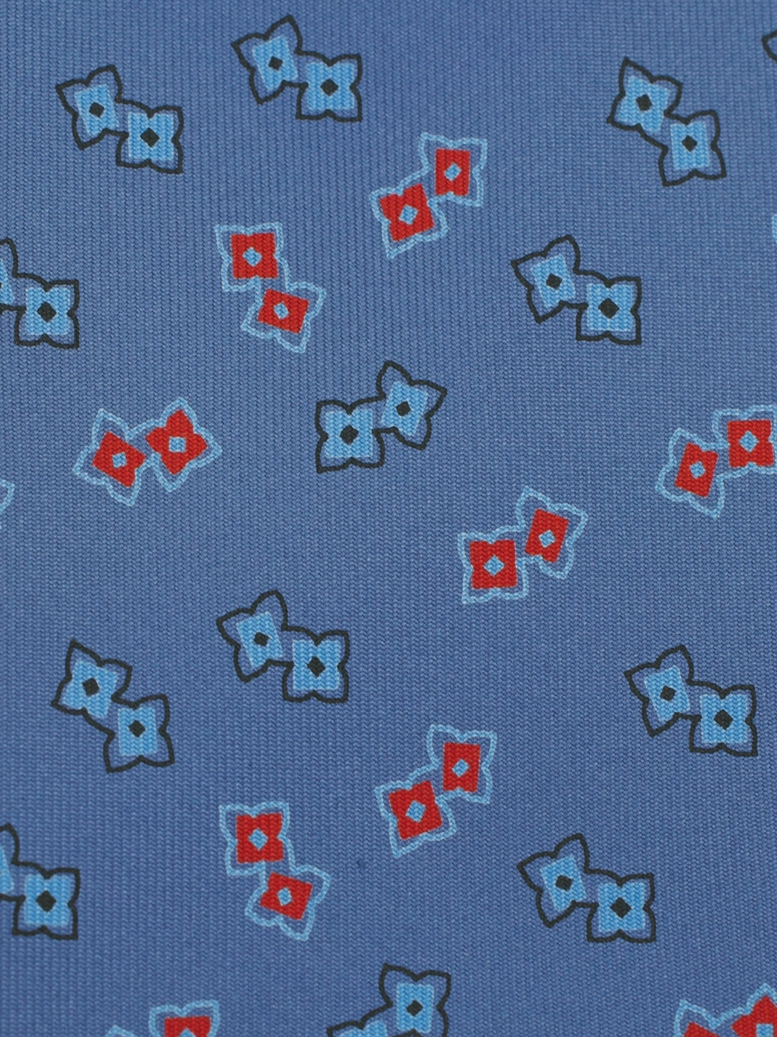 Cesare Attolini Steel Blue & Red Geometric Silk Tie