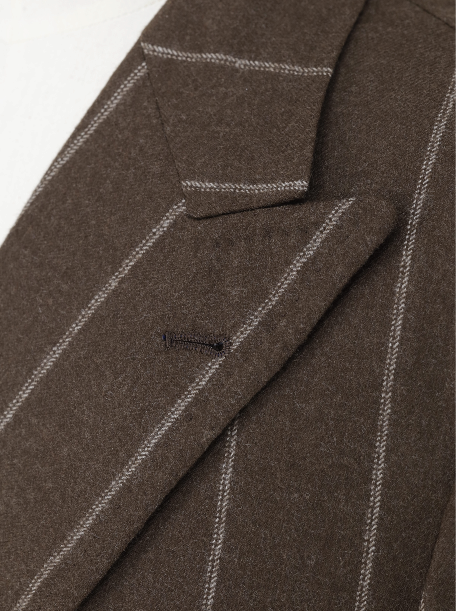 Orazio Luciano Dark Brown Double-Breasted Wool-Flannel Chalkstripe Suit