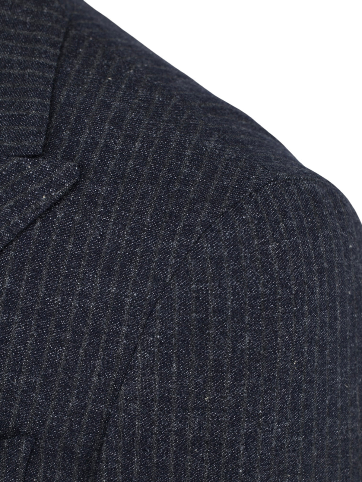 Luigi Borrelli Grey Brushed Wool, Cotton & Linen Double-Breasted Pinstripe Jacket