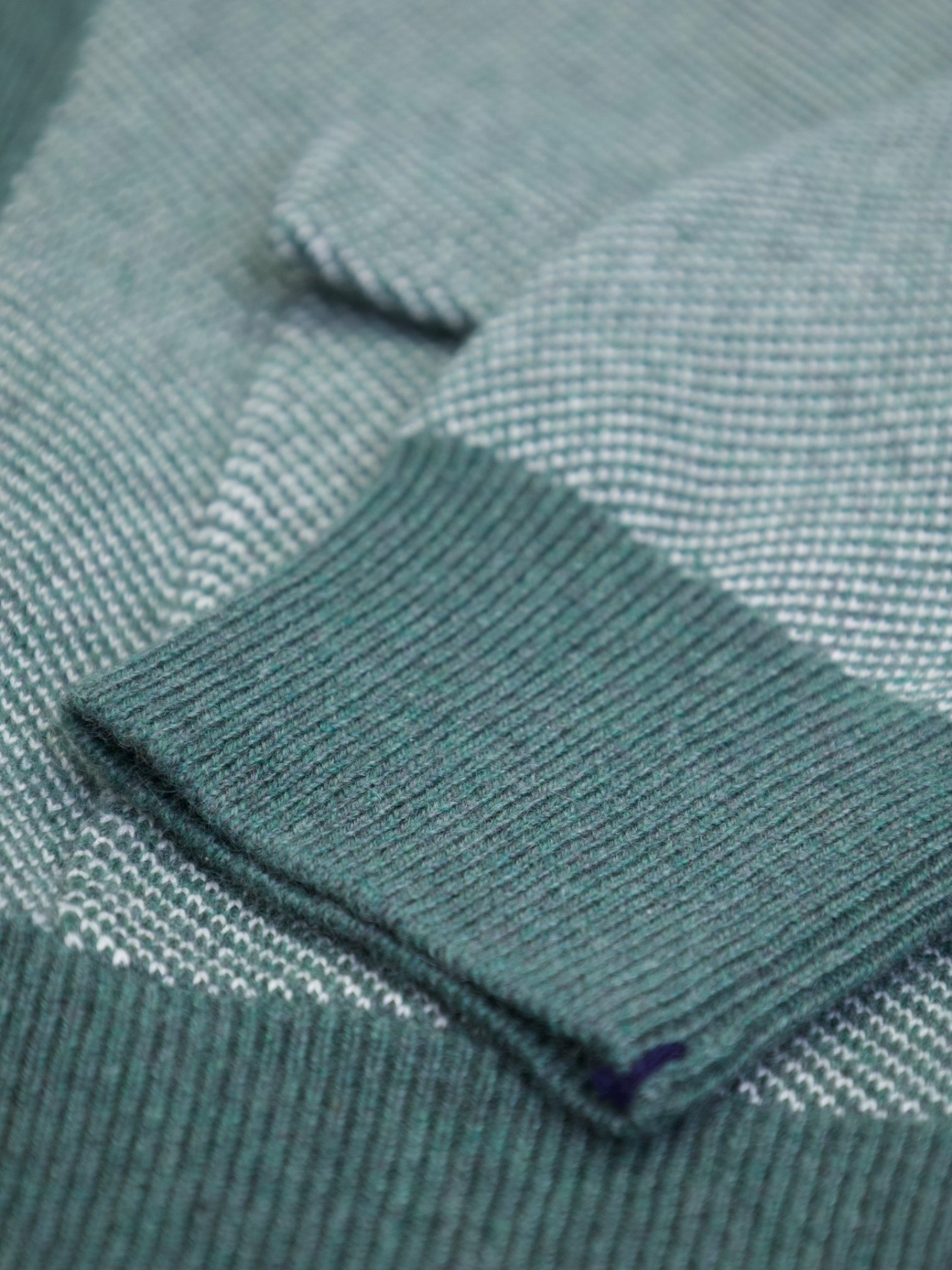 Fioroni Light Green Cashmere Micro-Pattern Cardigan