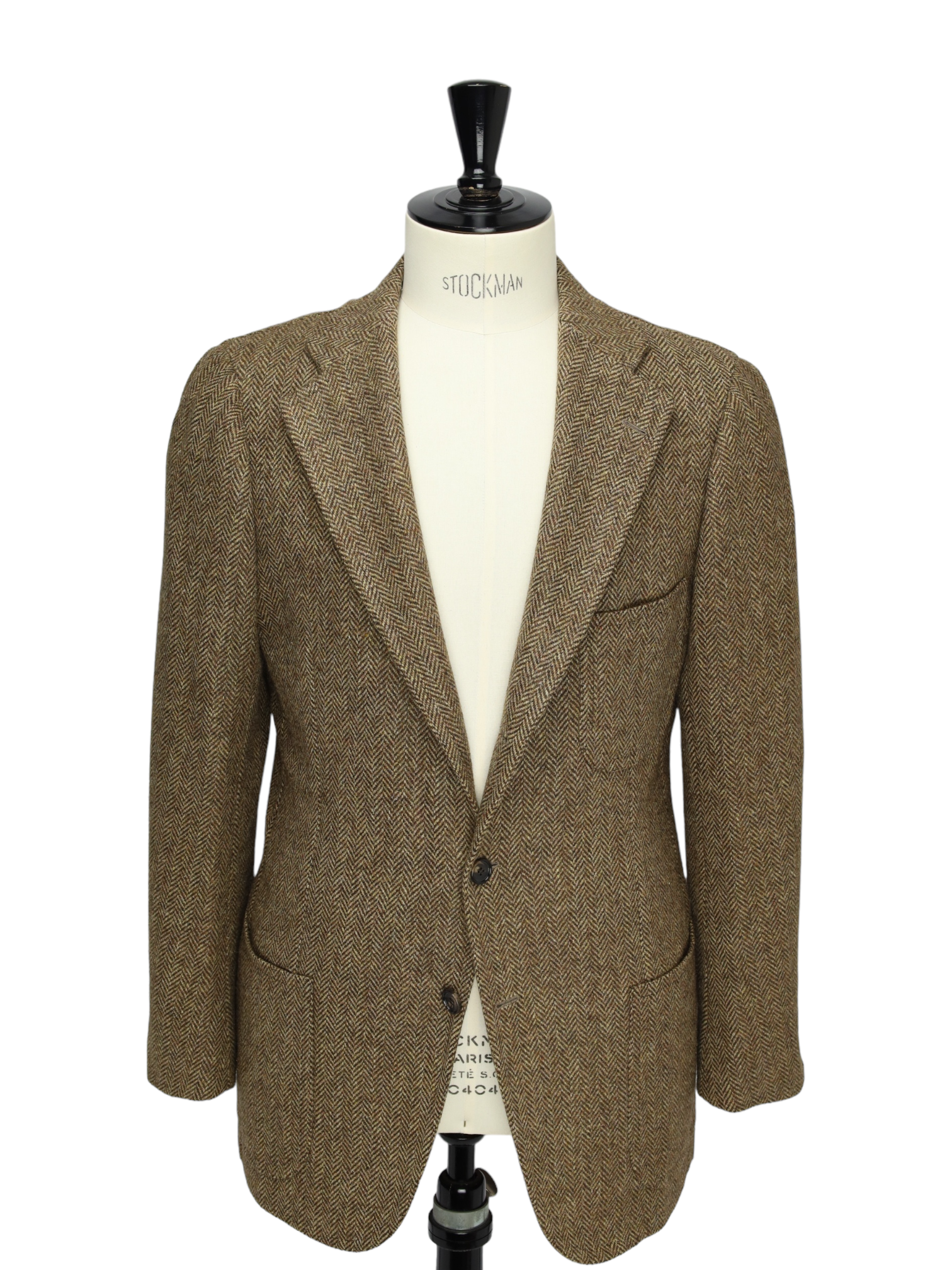 Cesare Attolini Brown Shetland Tweed Herringbone Jacket