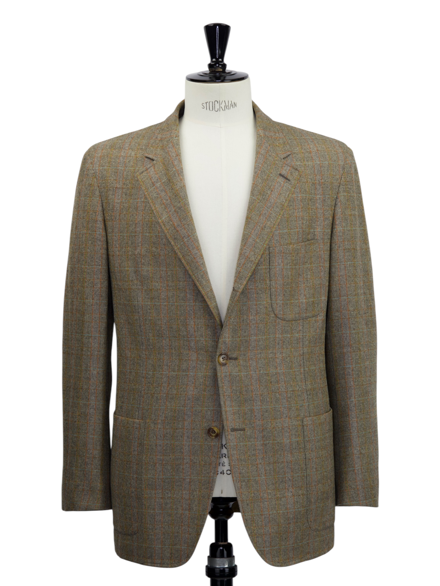 Loro Piana Light Brown & Orange Windowpane Woollen Jacket