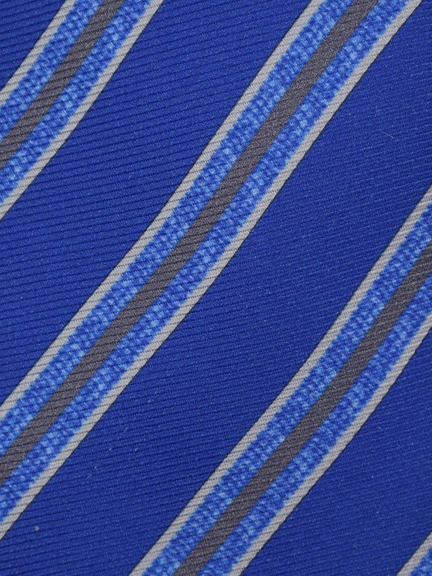 Kiton 7-Fold Neapolitan Blue Club Stripe Tie
