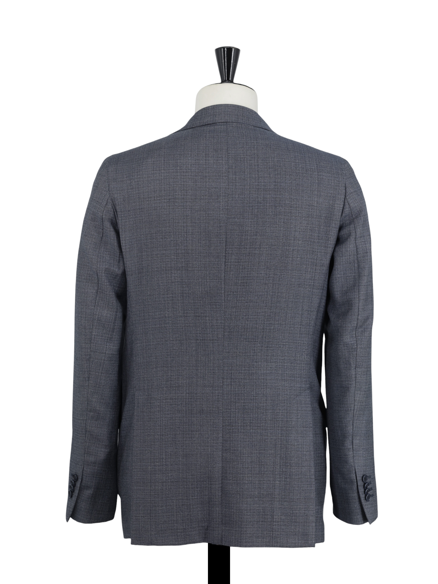 E. Formicola Steel Grey & Blue Fine-Wool Micro-Pattern Suit