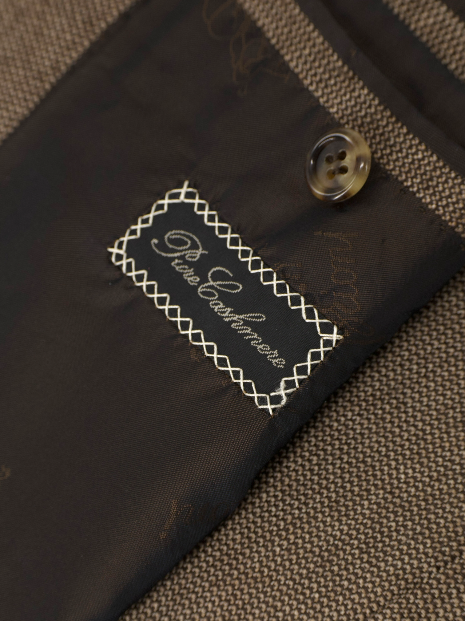 Brioni Light Brown Pure Cashmere Micro-Pattern Palatino Jacket