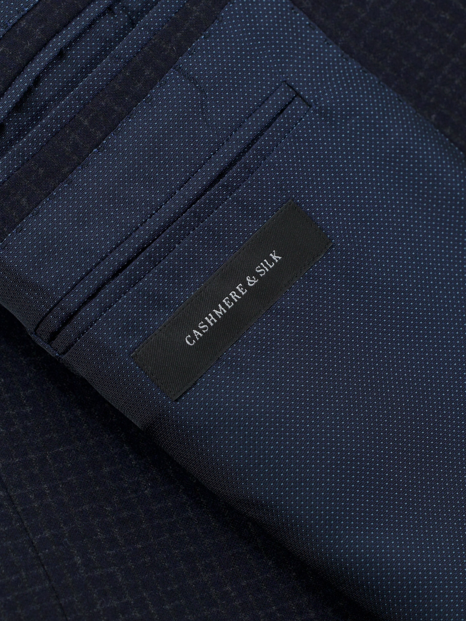 Ermenegildo Zegna Navy Cashmere & Silk Micro-Check "Roma" Jacket