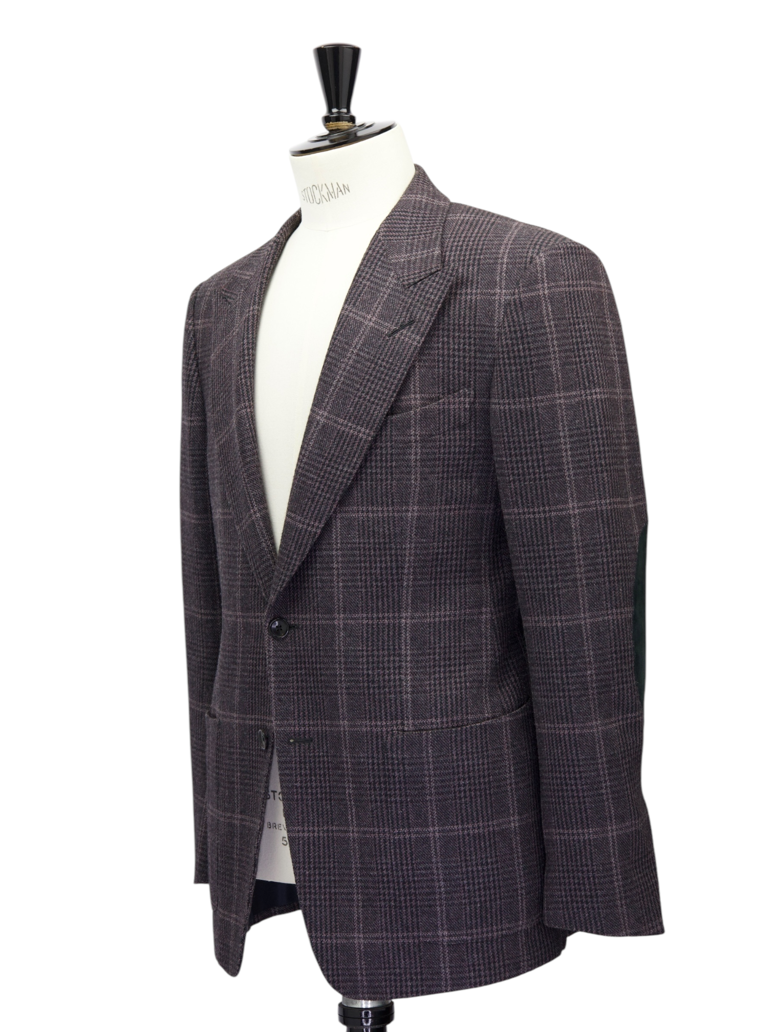 Tom Ford Dark Purple Wool & Silk Overcheck Windsor Jacket