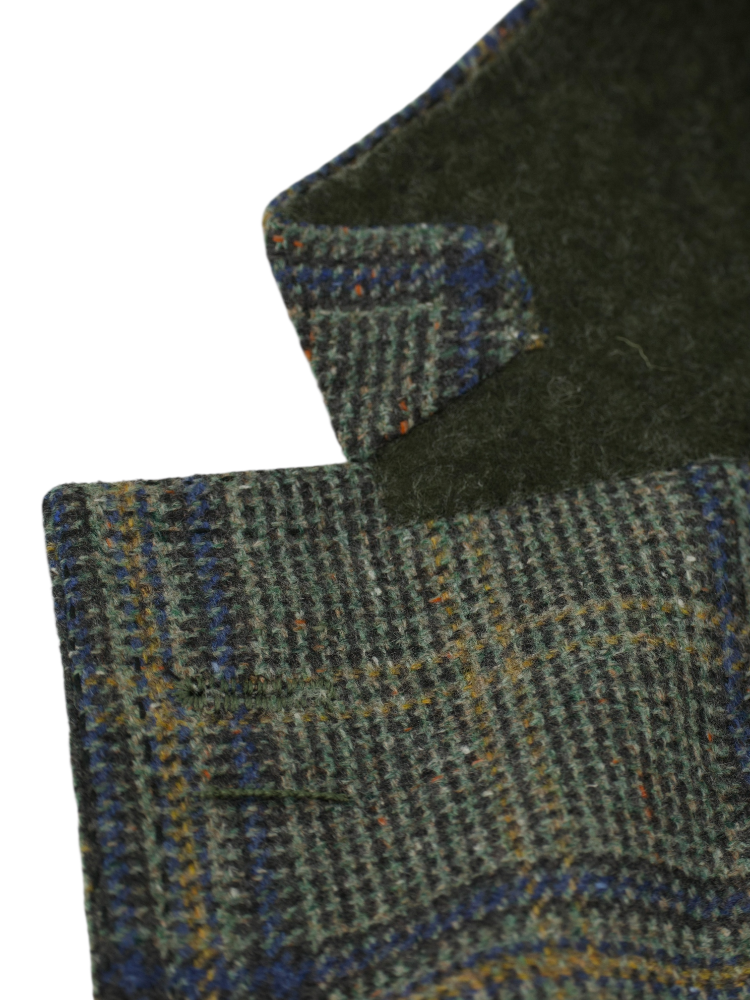 Cesare Attolini Sage Green Cashmere & Silk Donegal Overcheck Jacket