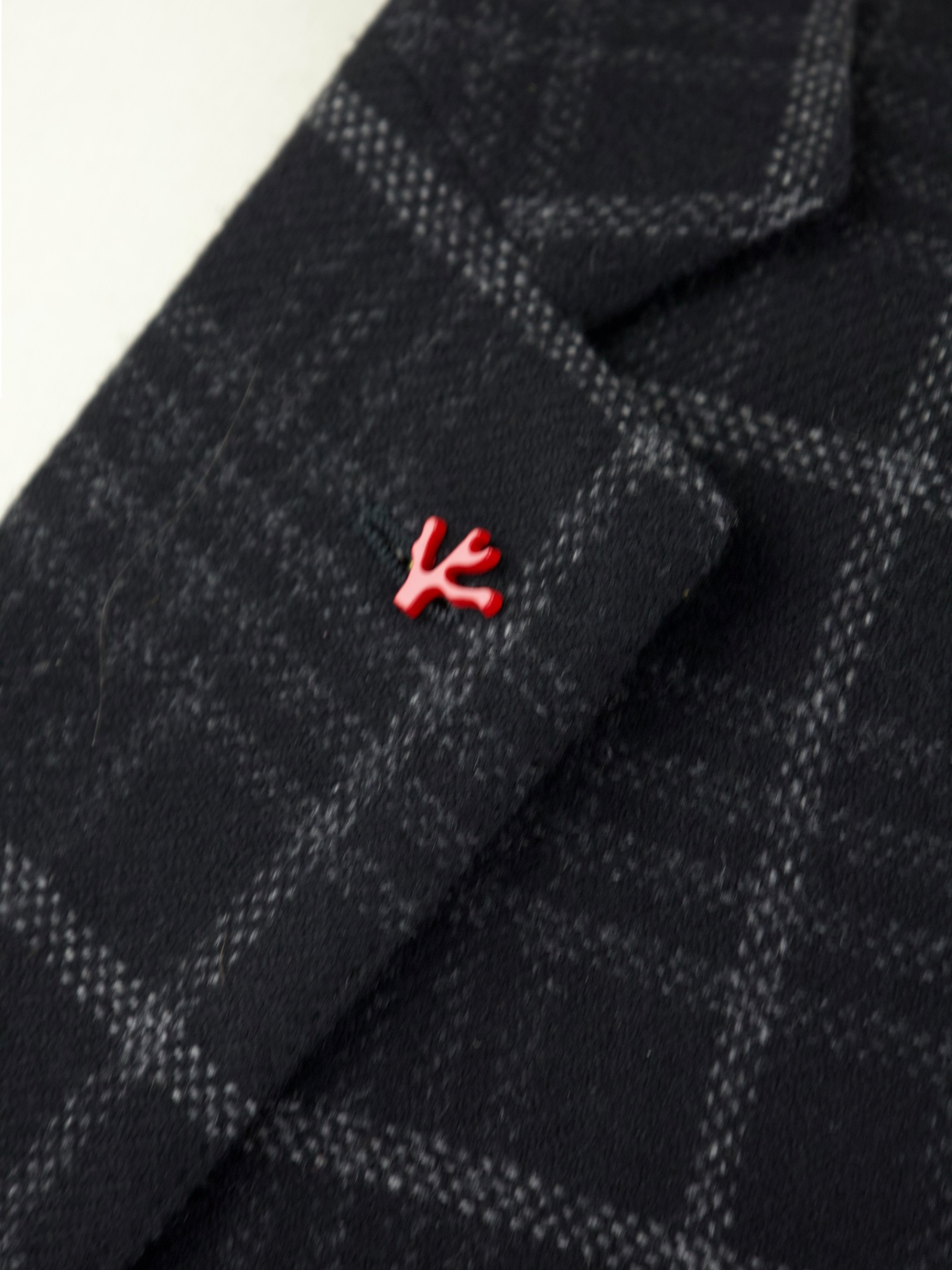 Isaia Black Plushy Wool & Cashmere Overcheck Jacket