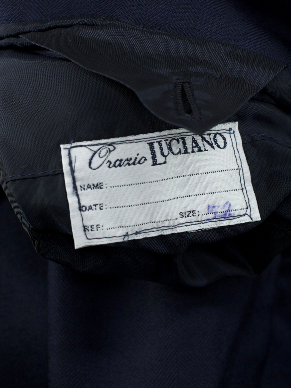 Orazio Luciano Navy Cashmere & Silk Safari-Style Herringbone Jacket