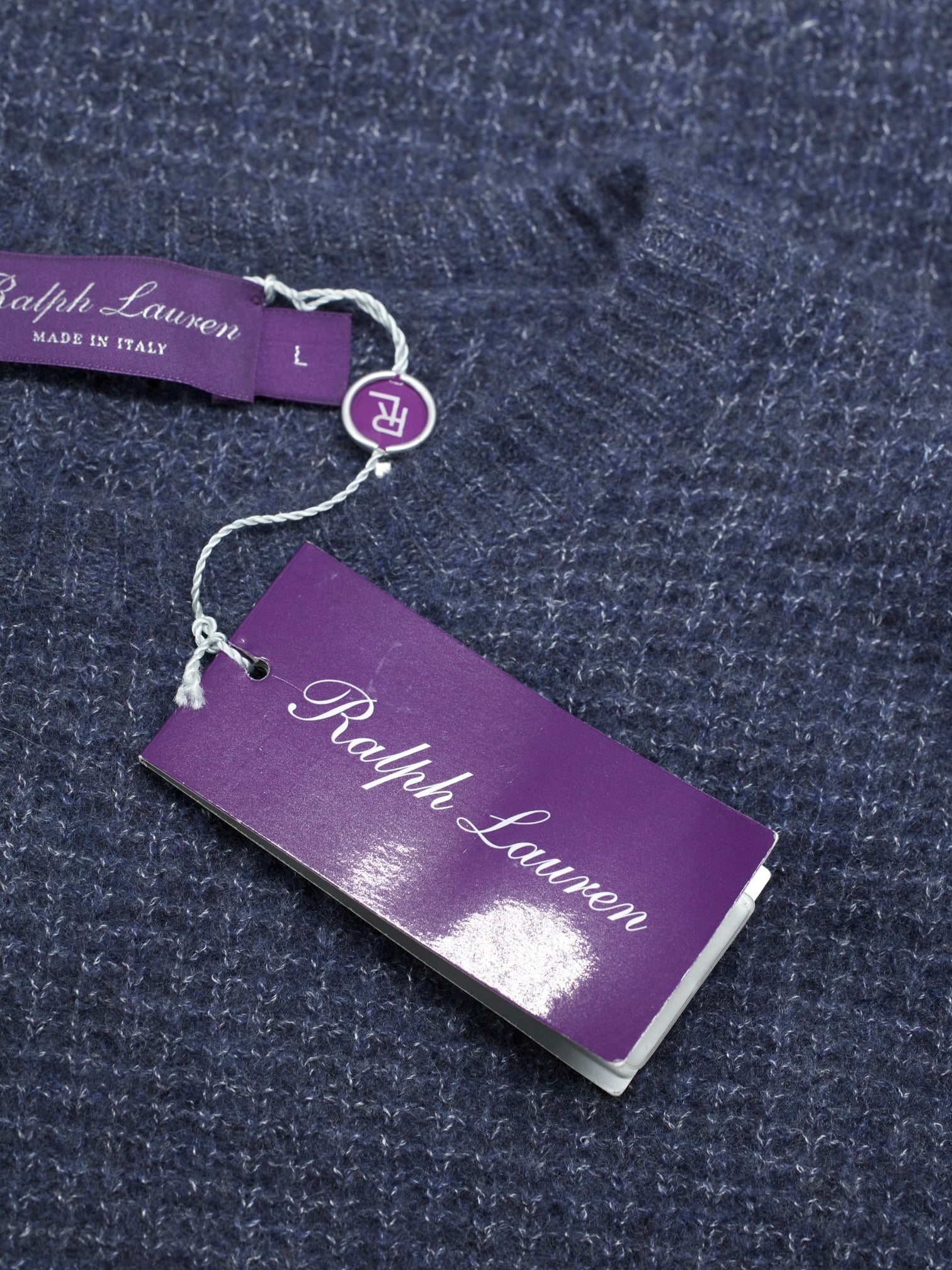 Ralph Lauren Purple Label Dark Blue Lightweight Cashmere & Silk Roundneck