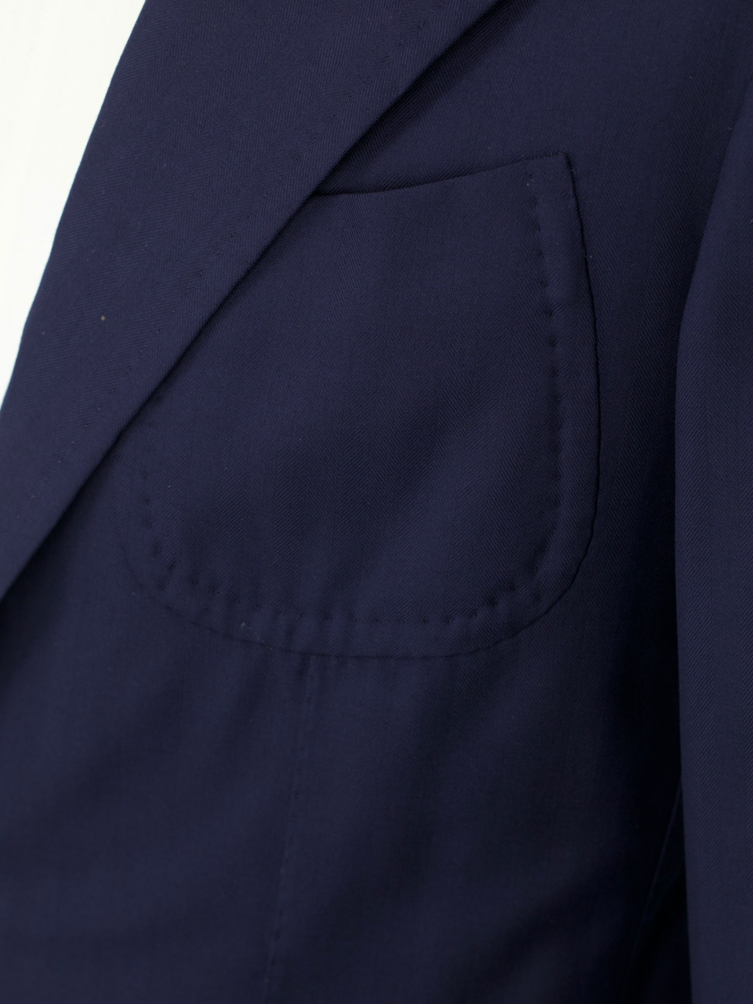 Sciamat Navy Bespoke Extrafine-Wool Herringbone Jacket