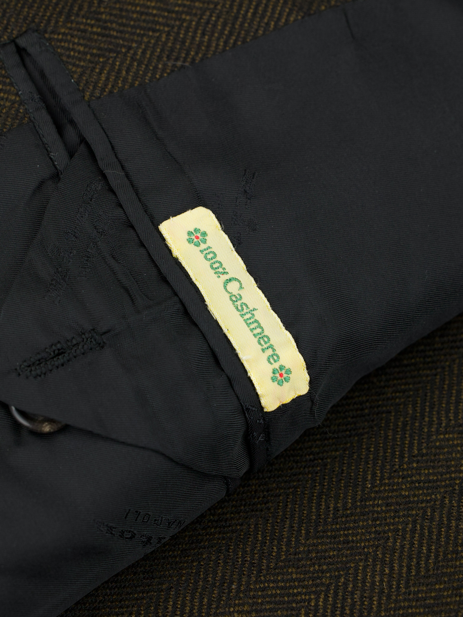 Kiton Chocolate Brown Pure Cashmere Herringbone Jacket