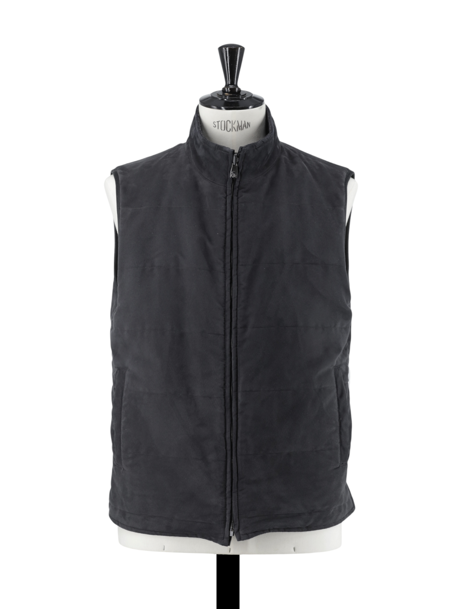 Corneliani Dark Grey Reversible Wool & Suede Bodywarmer Vest