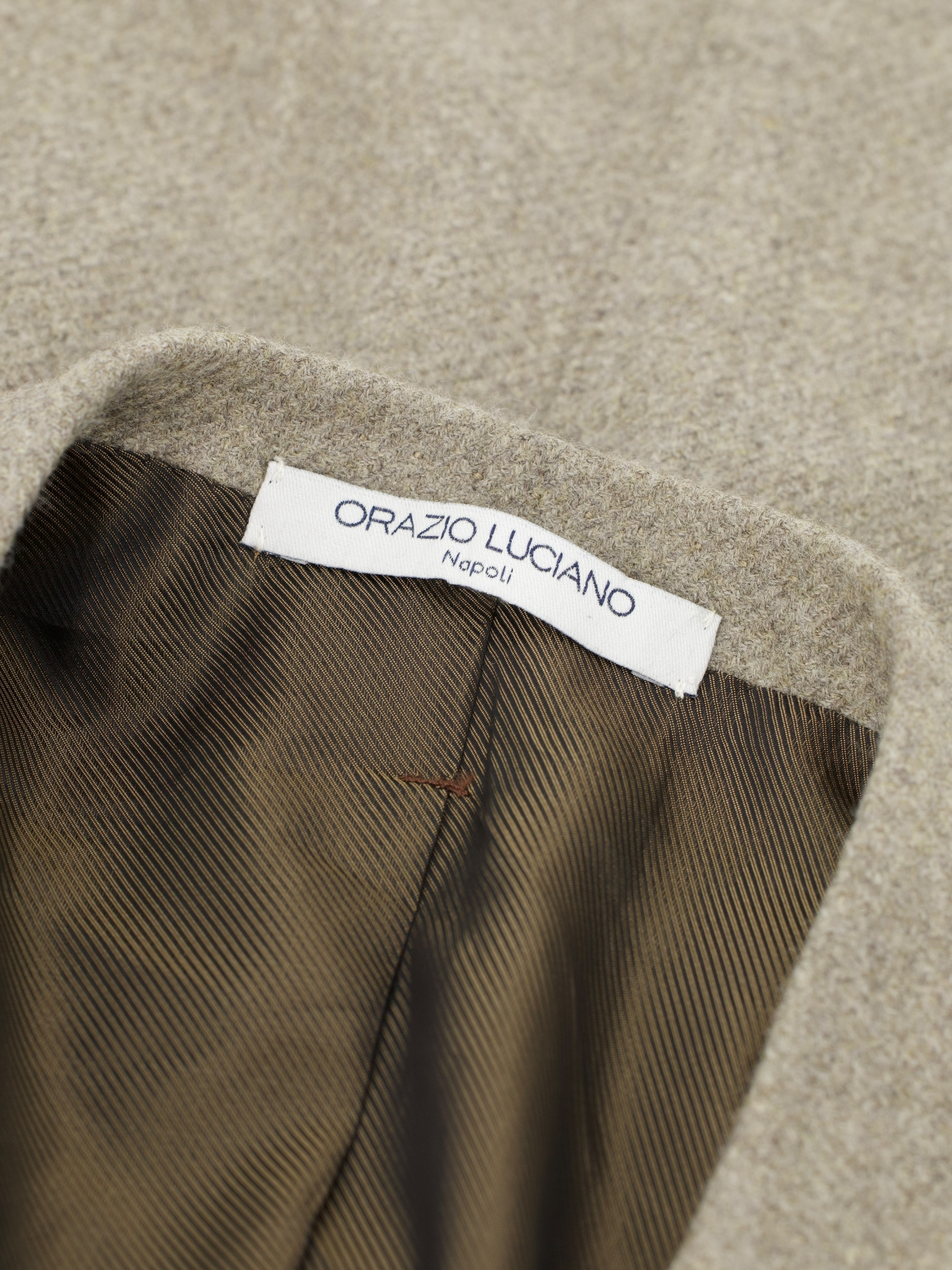 Orazio Luciano Oatmeal Wool & Cashmere Twill Jacket