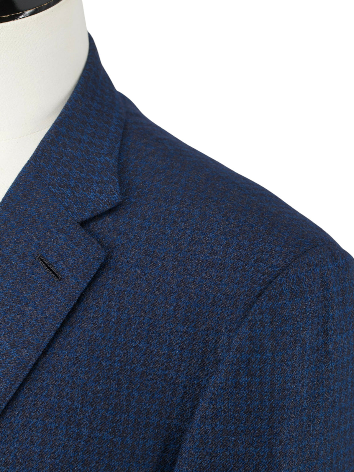 Brioni Petrol Blue & Burgundy Silk & Cashmere Houndstooth Brunico Jacket