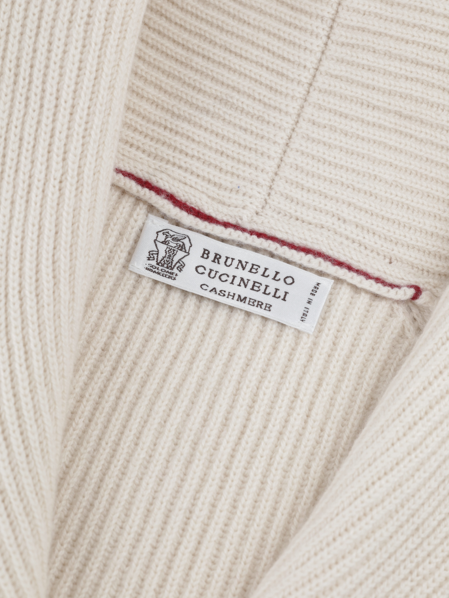 Brunello Cucinelli Crème Pure-Cashmere Shawl-Lapel Cardigan