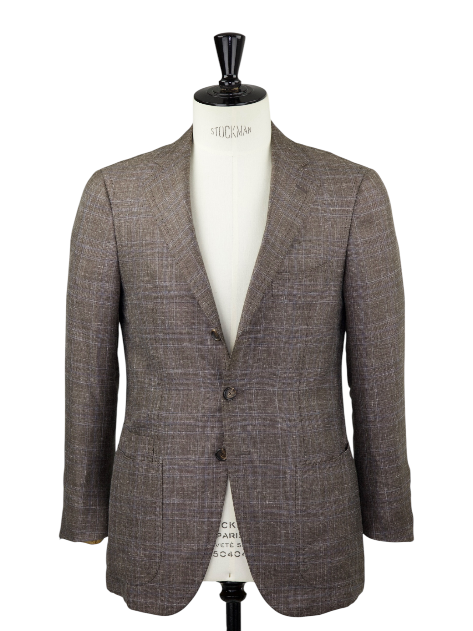 Cesare Attolini Light Brown Cashmere, Silk & Linen Checkered Jacket