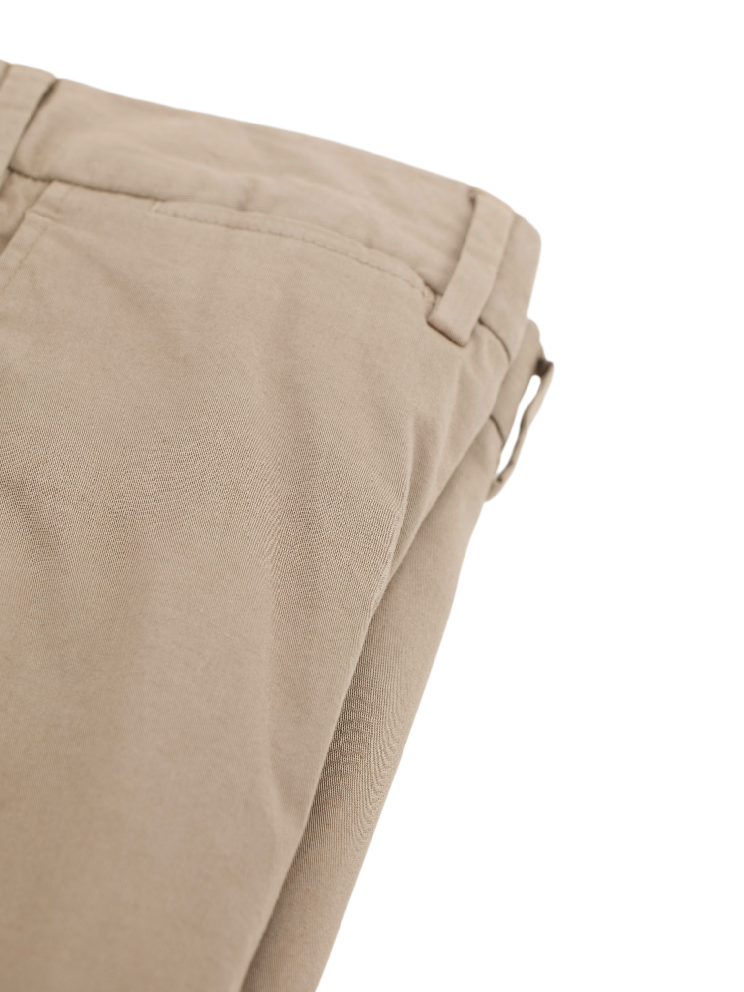 Canali Light Brown Cotton Stretch Tapered Dress Chino
