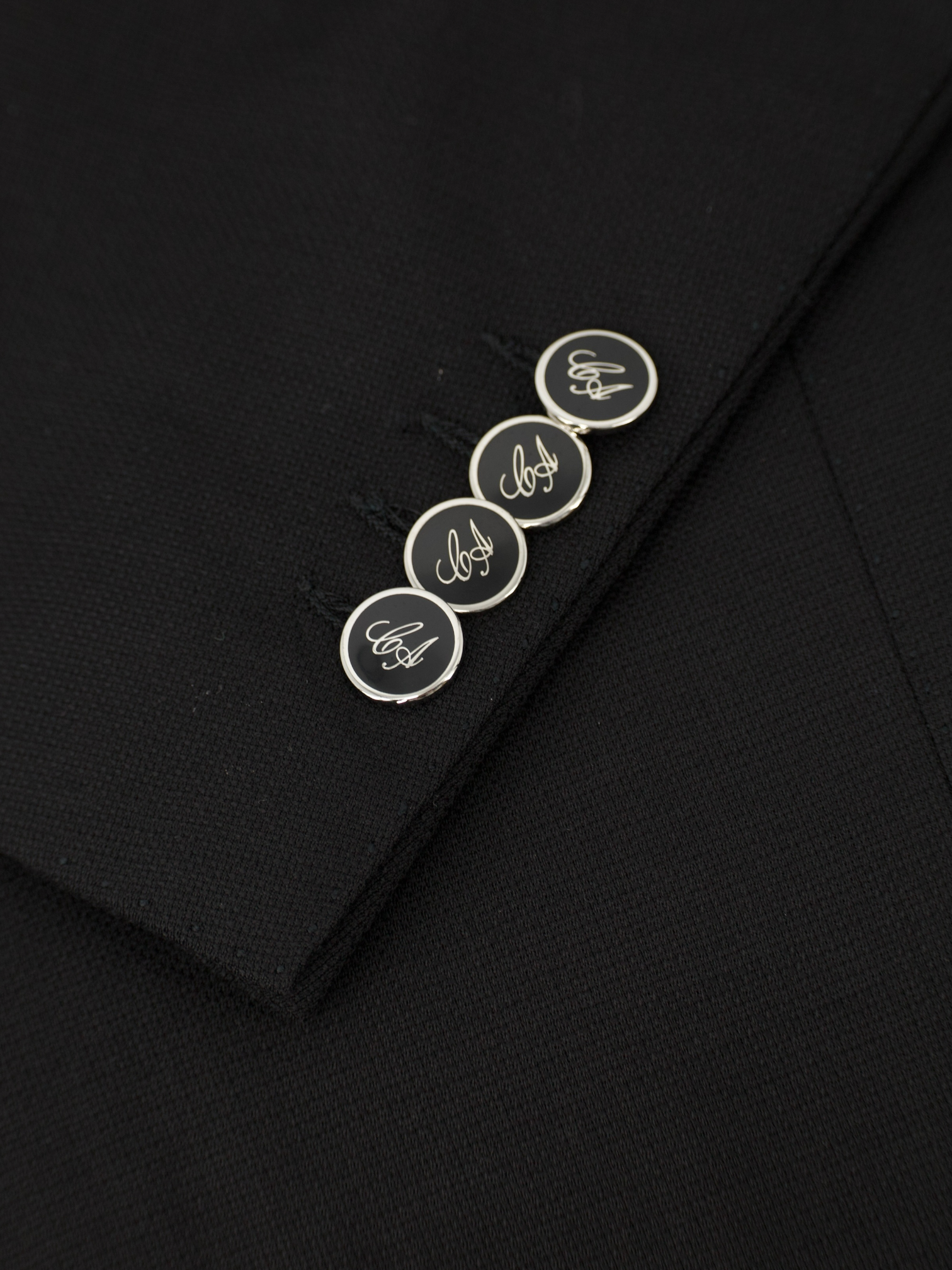 Cesare Attolini Black Super 130's Hopsack Blazer Jacket