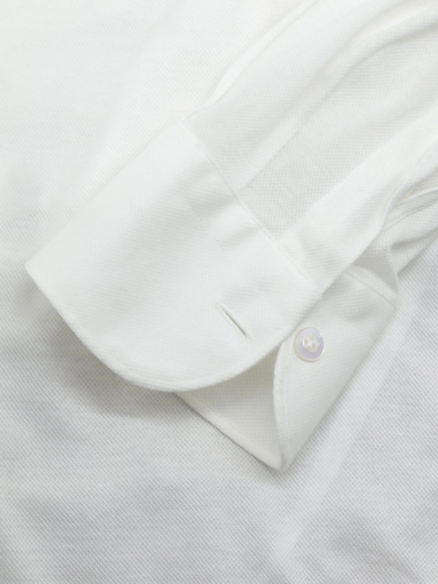 Fray White Knitted Piqué-Cotton Button-Down Shirt