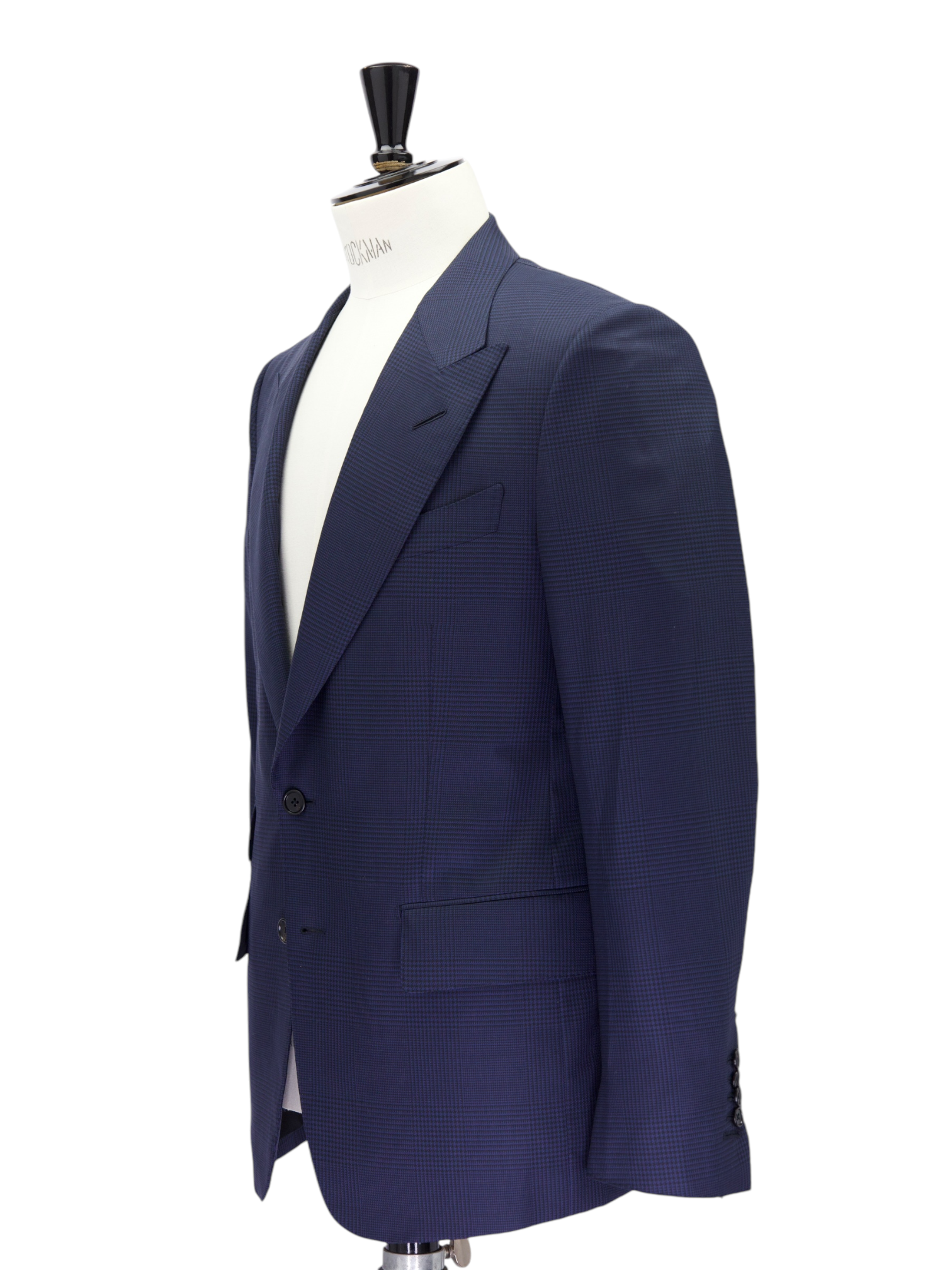 Tom Ford Blue Prince of Wales Wool & Silk Shelton Jacket