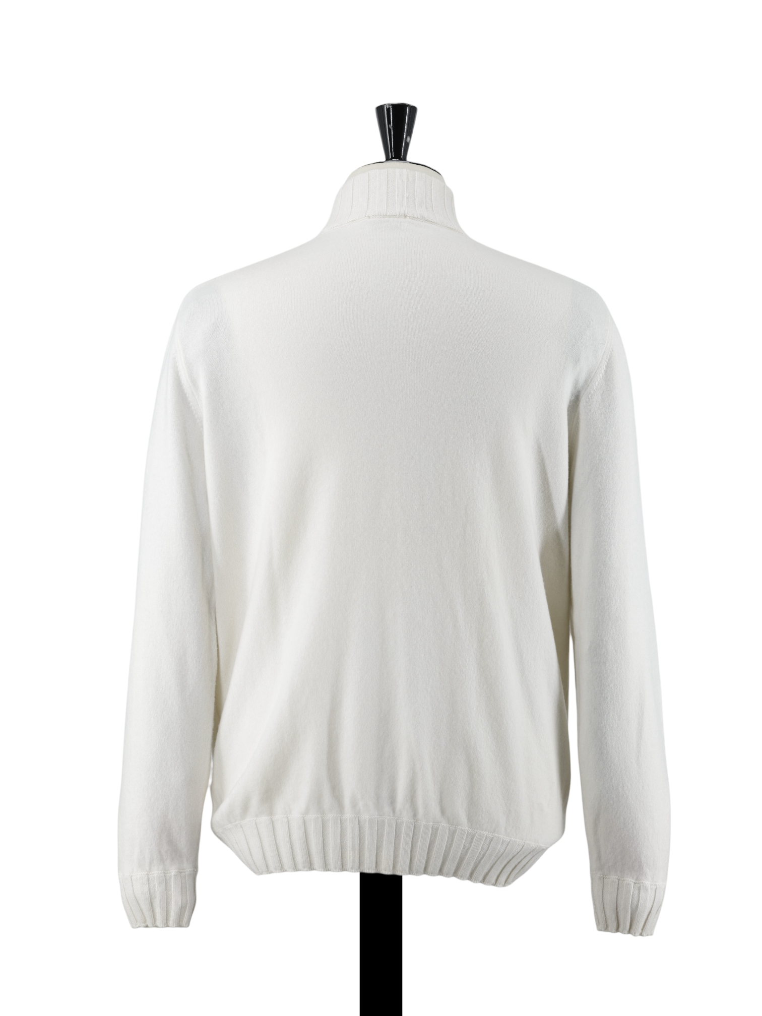 Cesare Attolini White Duvet Cashmere Half-Zip Knitwear