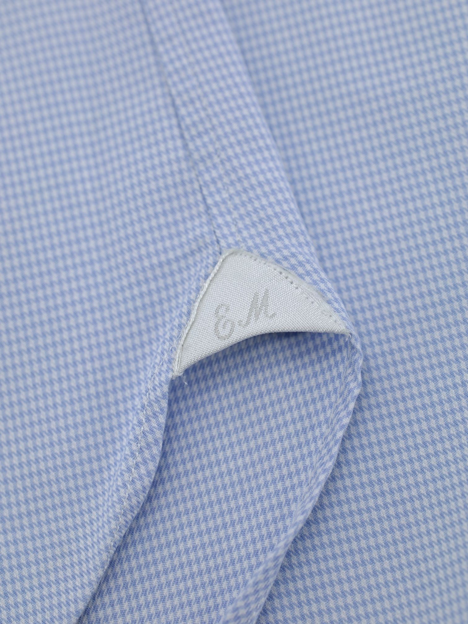 Emanuele Maffeis Light Blue Cotton Puppytooth Shirt