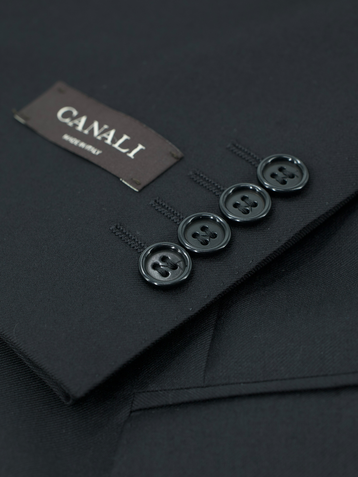 Canali Black Extrafine Wool Twill Jacket