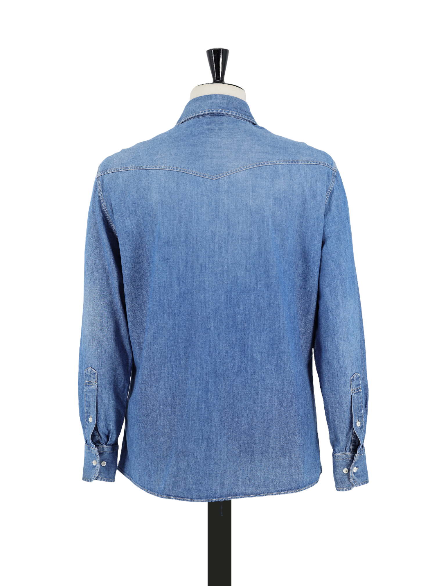 Brunello Cucinelli Blue Western Style Denim Overshirt