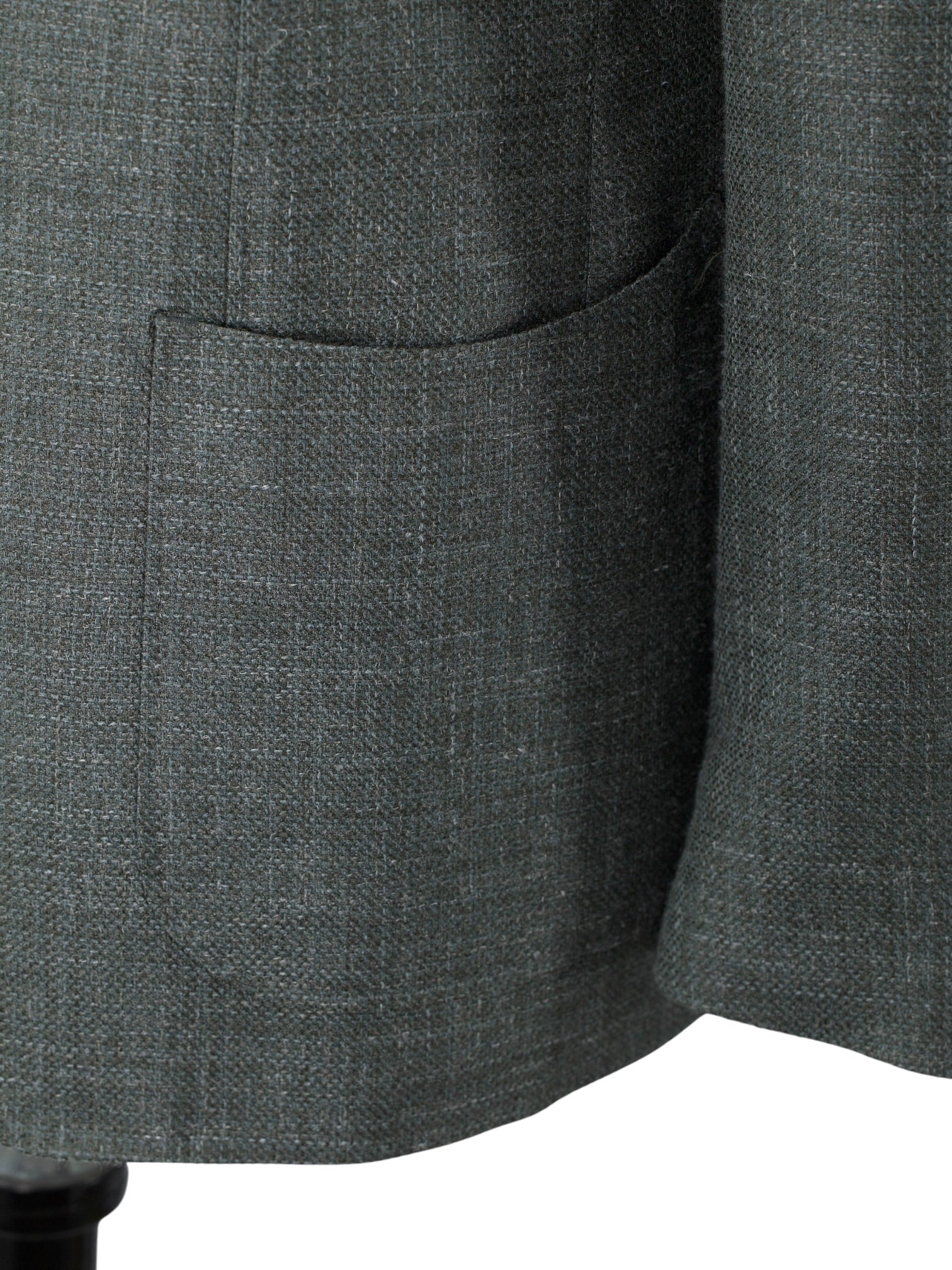 Corneliani Green Wool, Silk & Linen Basketweave "Sartoria Light "Jacket