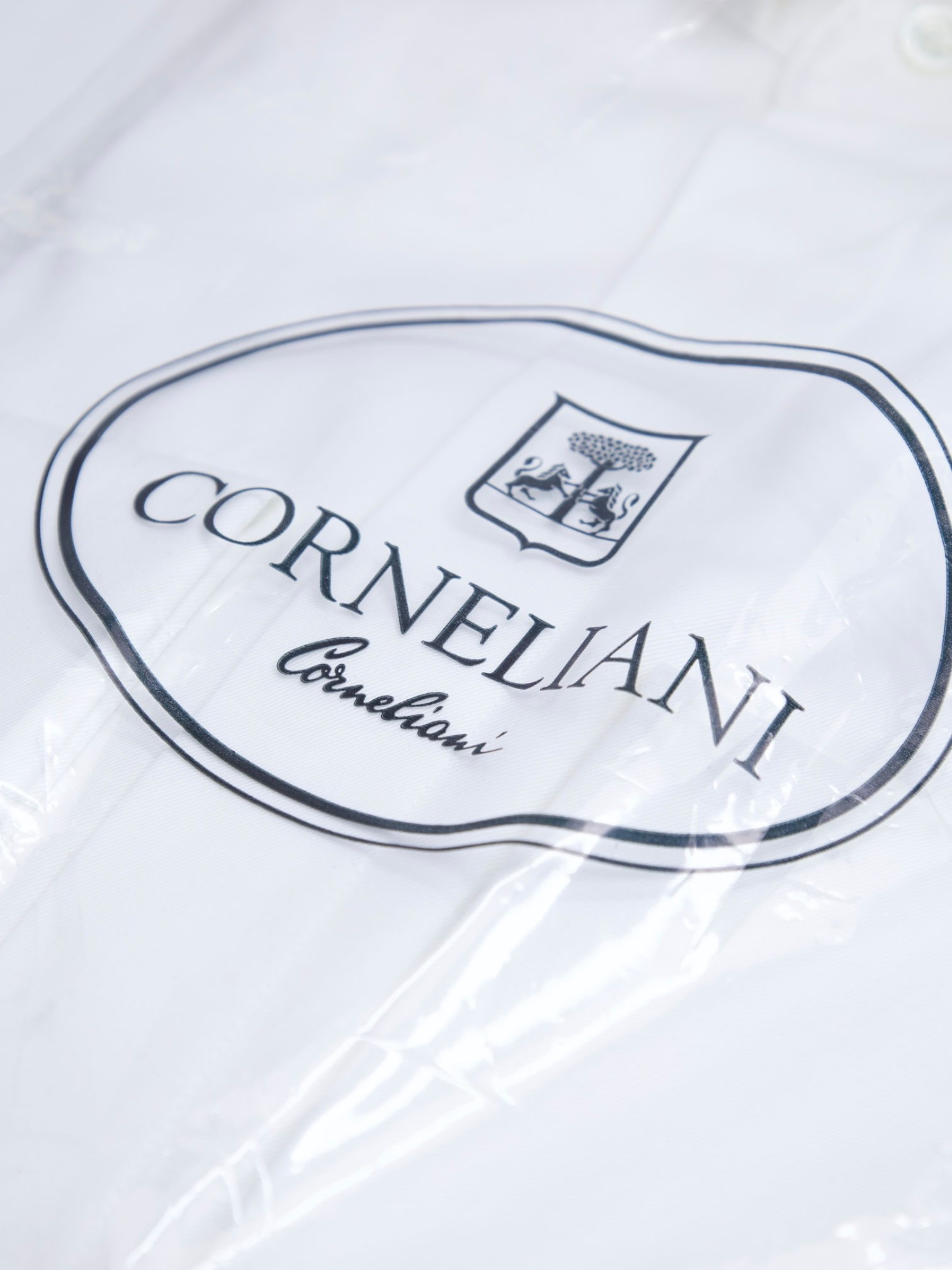 Corneliani White Poplin Wing Collar Tuxedo Shirt