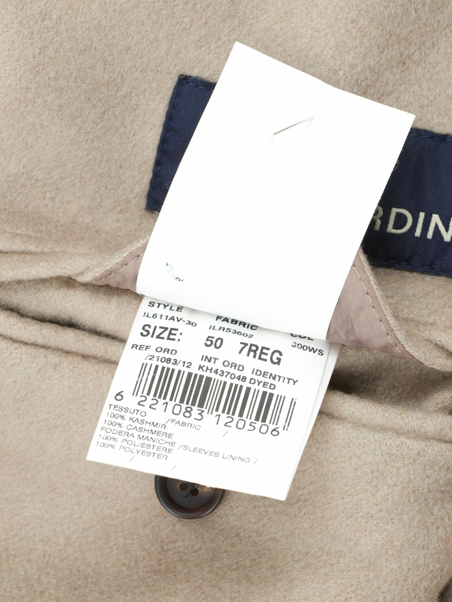 Lardini Light Brown Double Breasted Pure-Cashmere Overcoat