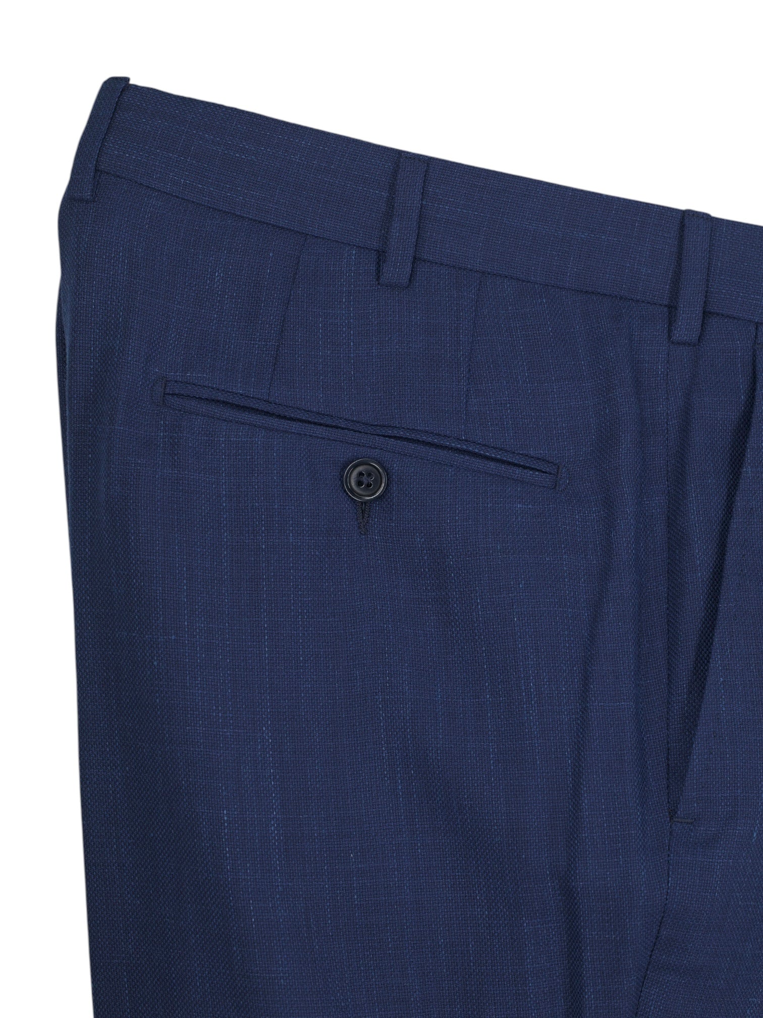 Ermenegildo Zegna Royal Blue Wool, Linen & Silk Basket-Weave Milano Easy Suit
