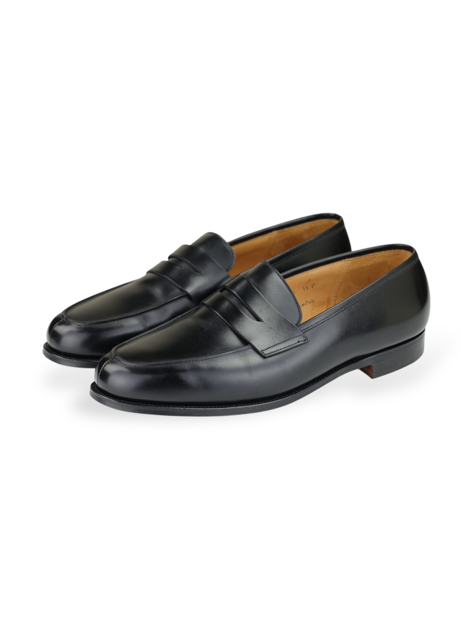 John Lobb Black Campus Leather EE-Last Penny Loafer