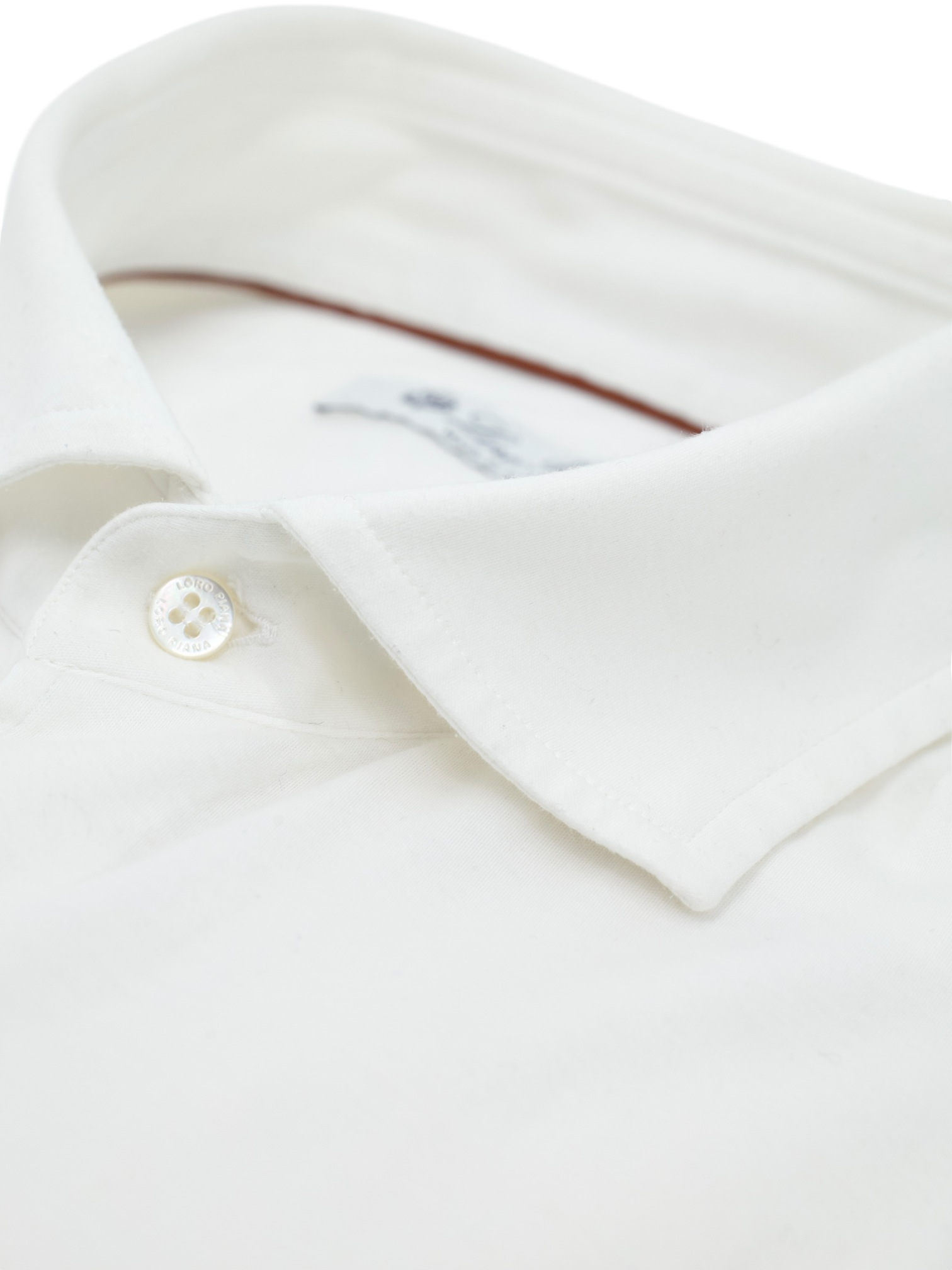 Loro Piana White Cotton Flannel Knitted Andrew Shirt