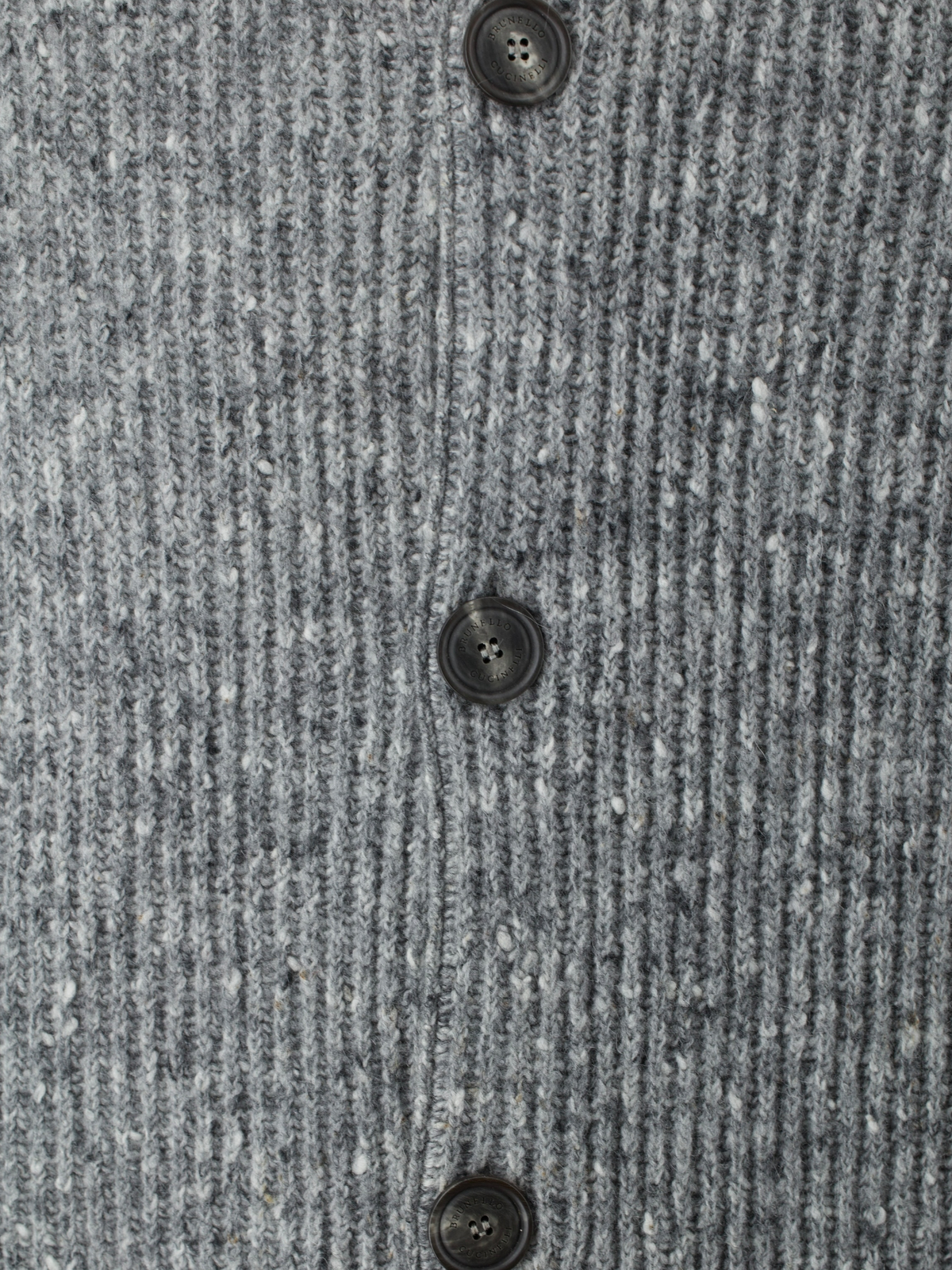 Brunello Cucinelli Grey Wool, Cashmere & Stretch Bouclé Cardigan