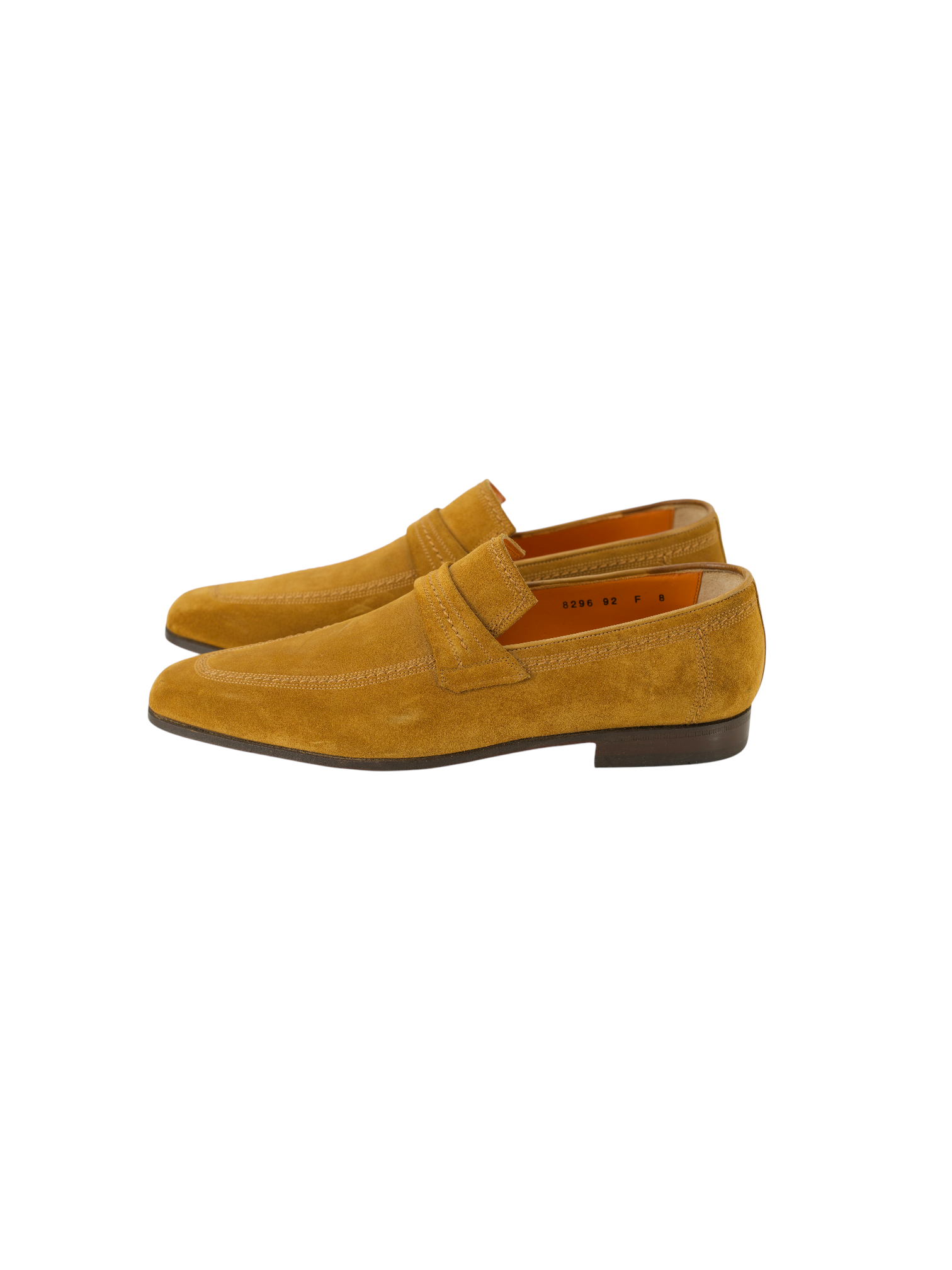 Santoni Caramel Brown Handgrade Suede Strap Loafer