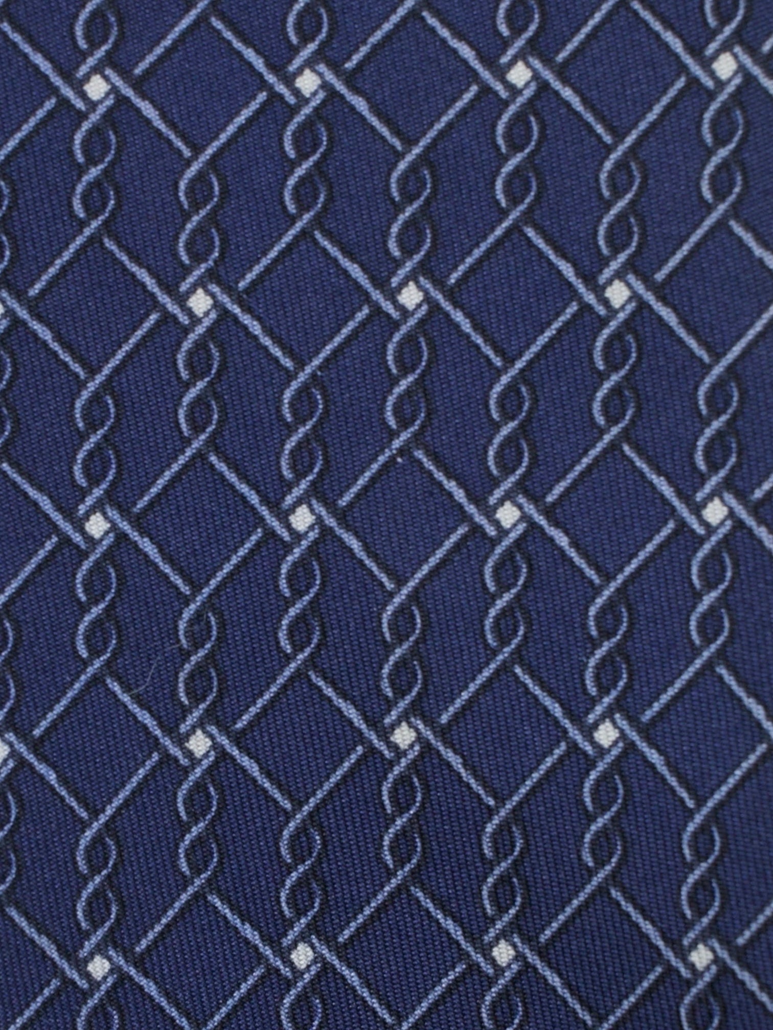 Hermès Blue Silk Geometric Wire Pattern