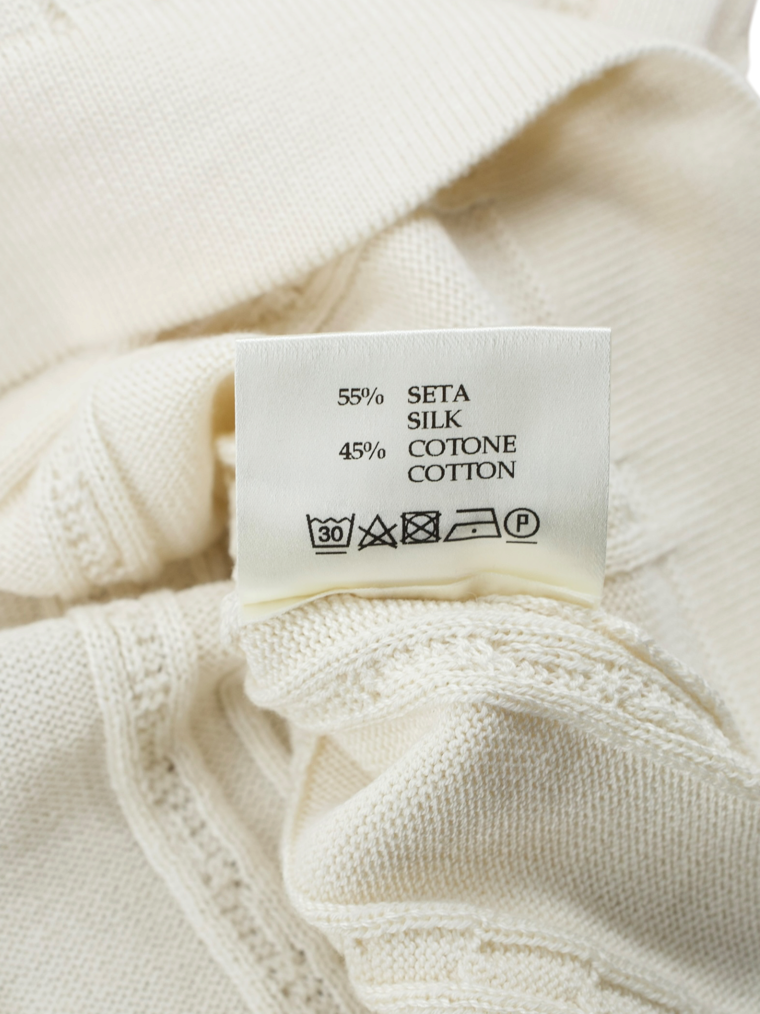 Maurizio Baldassari Crème Silk & Cotton Cable-Knitted Cardigan Shirt