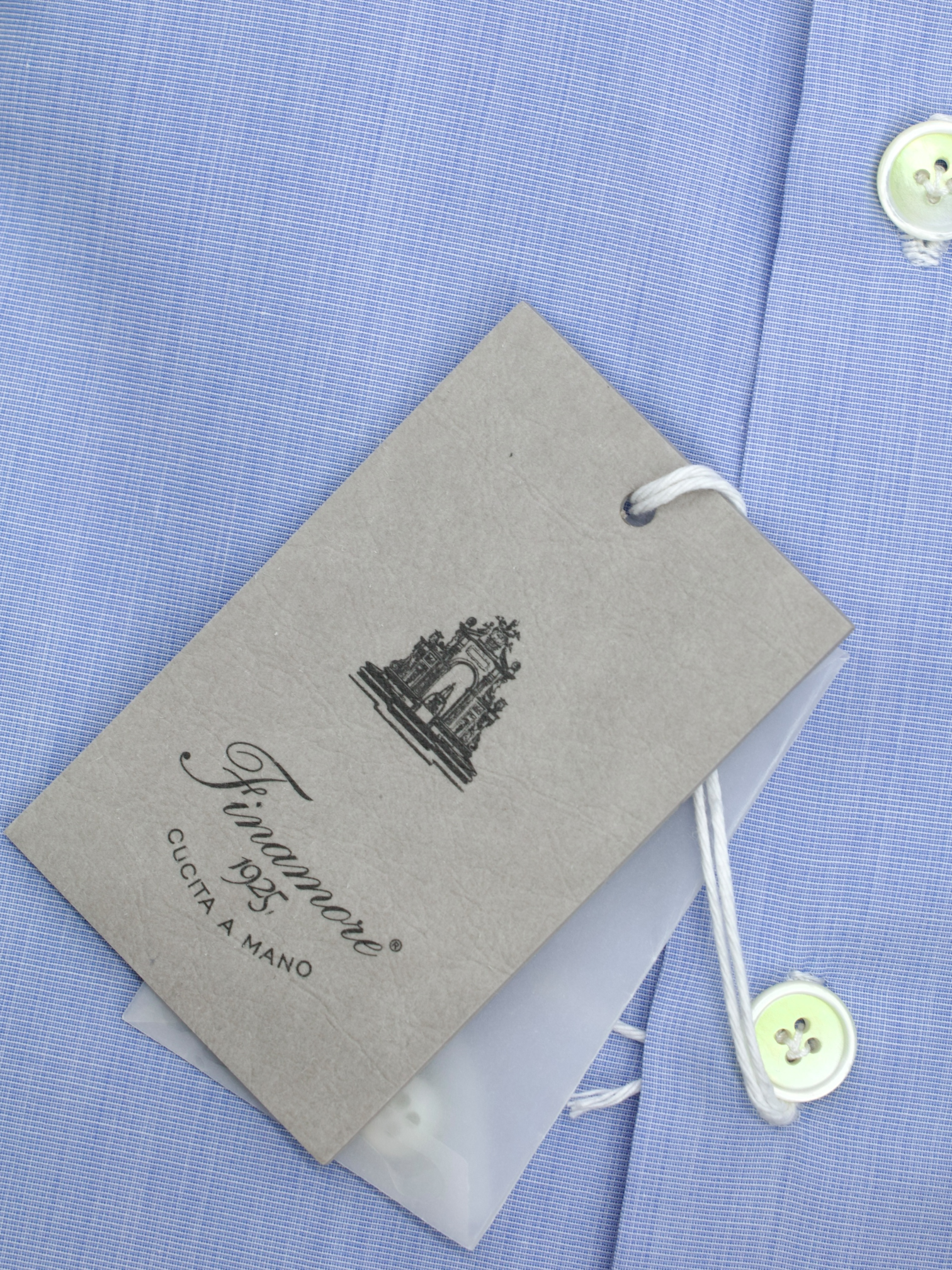 Finamore Light Blue Lightweight-Cotton Neapolitan Shirt
