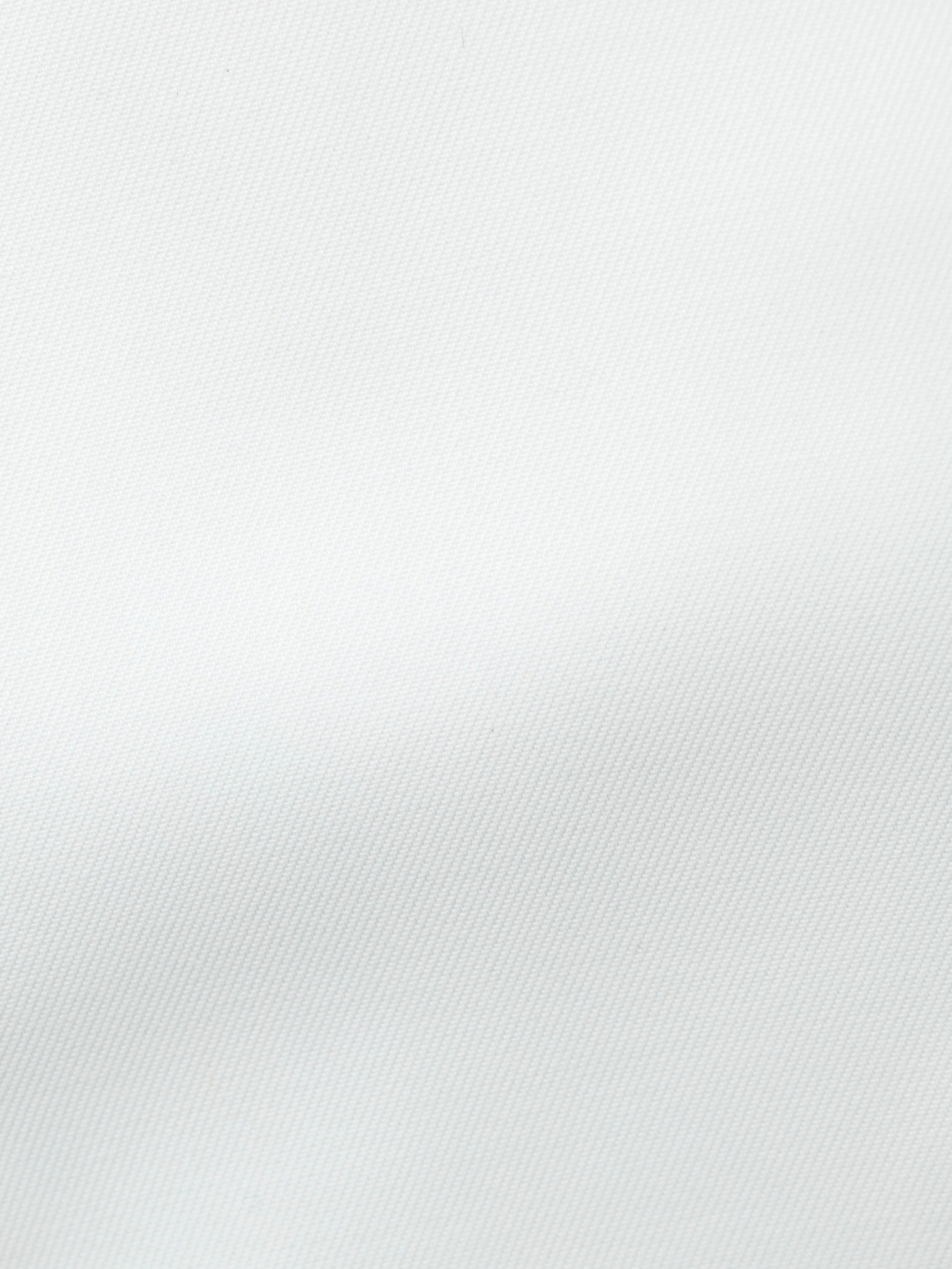 Finamore Esclusiva White Cotton Handmade One-Piece-Collar Twill Shirt